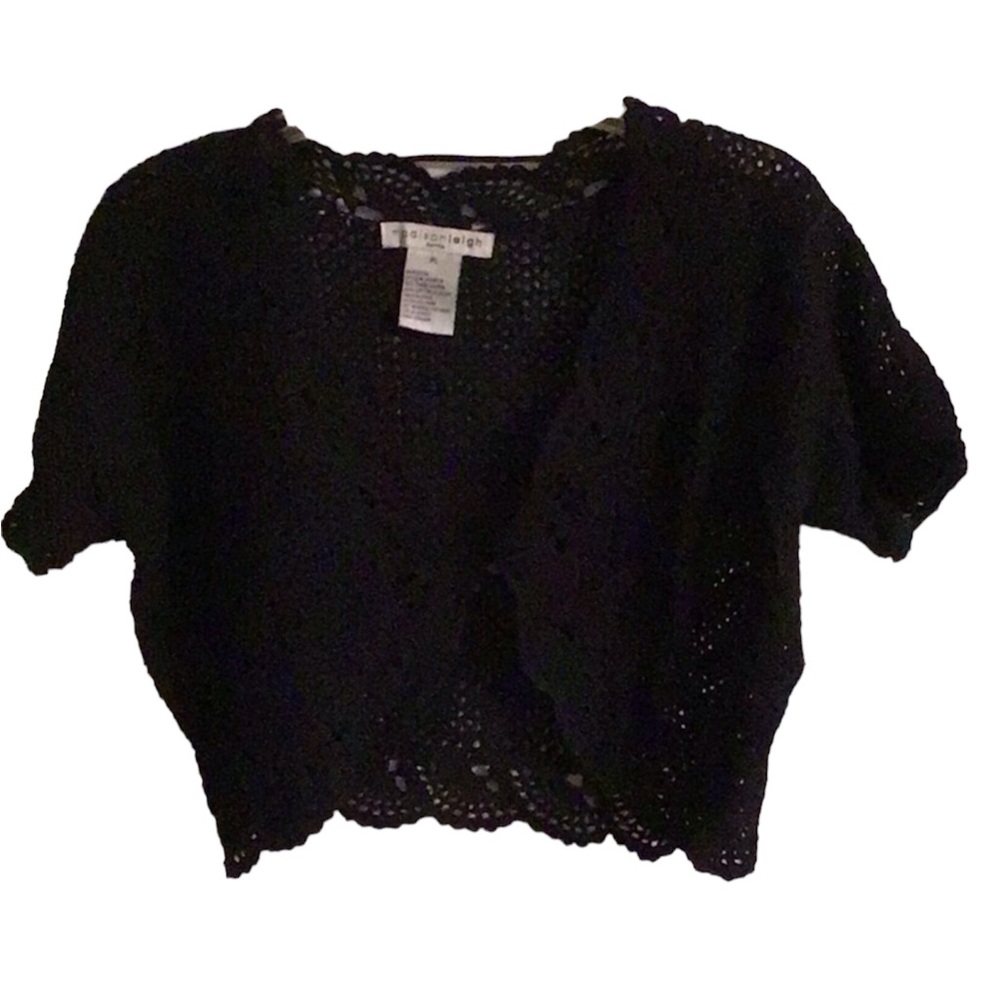 Madison Leigh Petite black knit shrug sweater